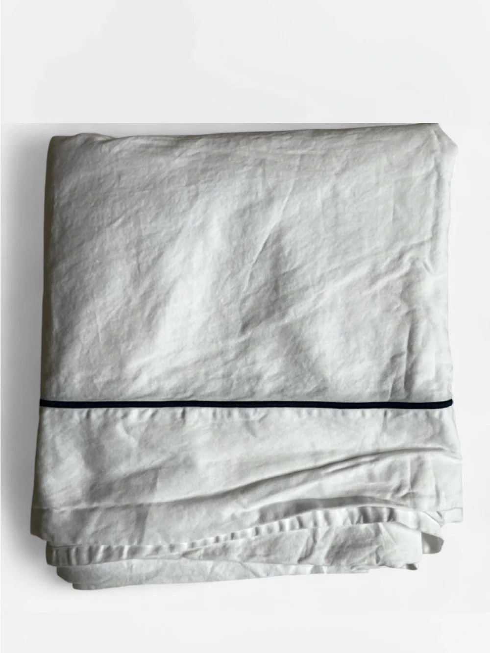 Quince Organic Cotton Crisp Percale Embellished Sheet Queen